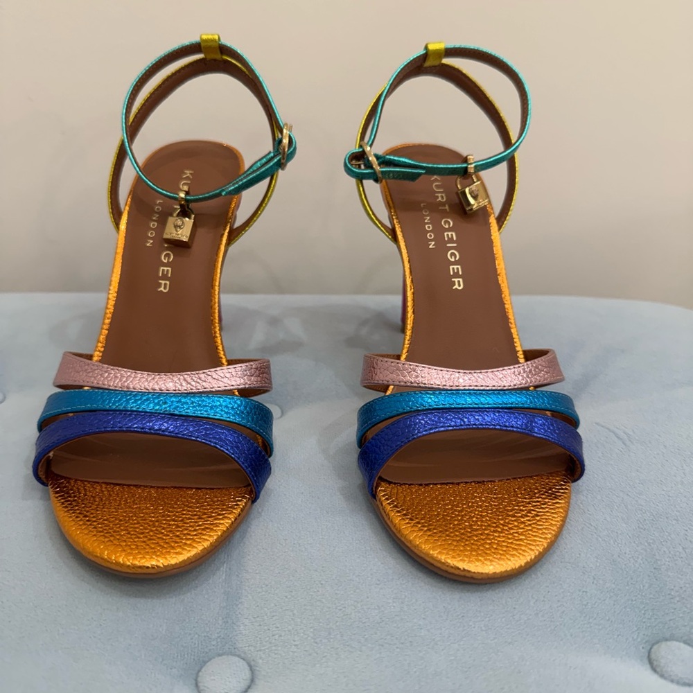Kurt Geiger Multicolor Strappy Heels size 7 nwt - Picture 4 of 5